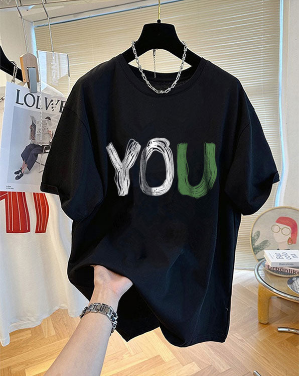 Dame T-Shirt med kreativt skrift og afslappet oversized pasform Stilla
