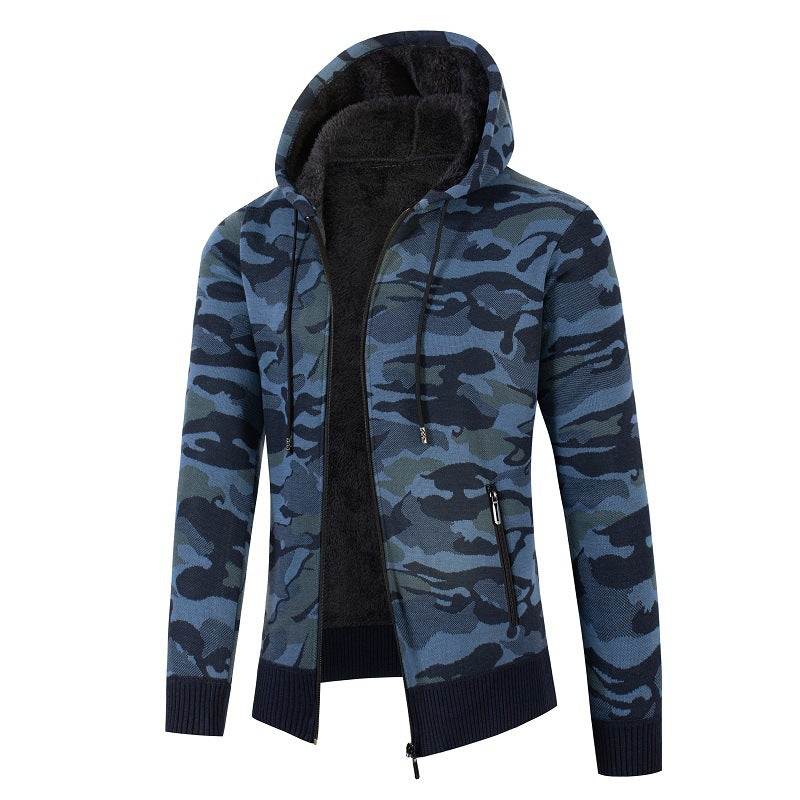 Herrer fleeceforet camouflage zip-up hoodie Stilla