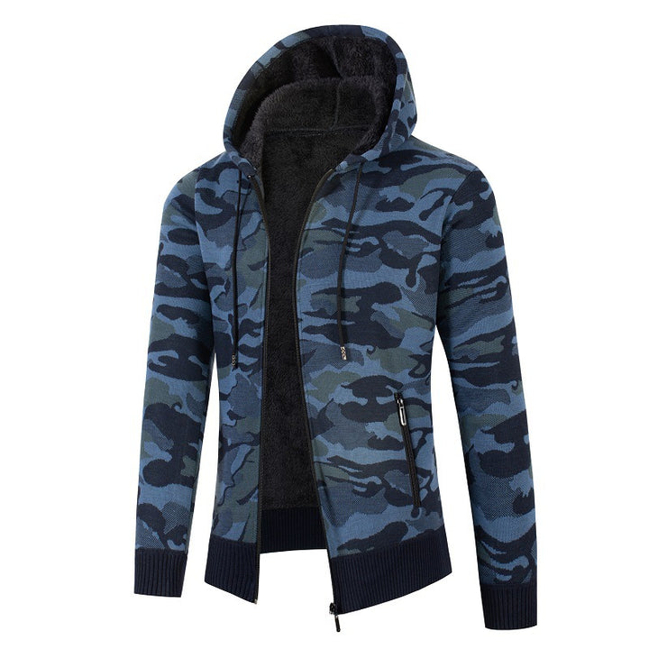 Herrer fleeceforet camouflage zip-up hoodie Stilla