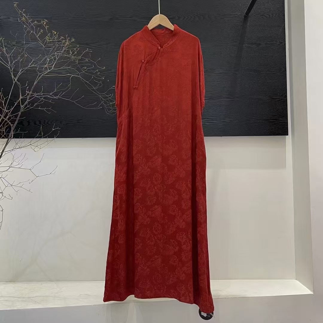 Femme Elegante Lange Florale Tryk Maxi Kjole Stilla