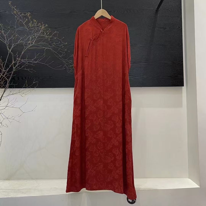 Femme Elegante Lange Florale Tryk Maxi Kjole Stilla