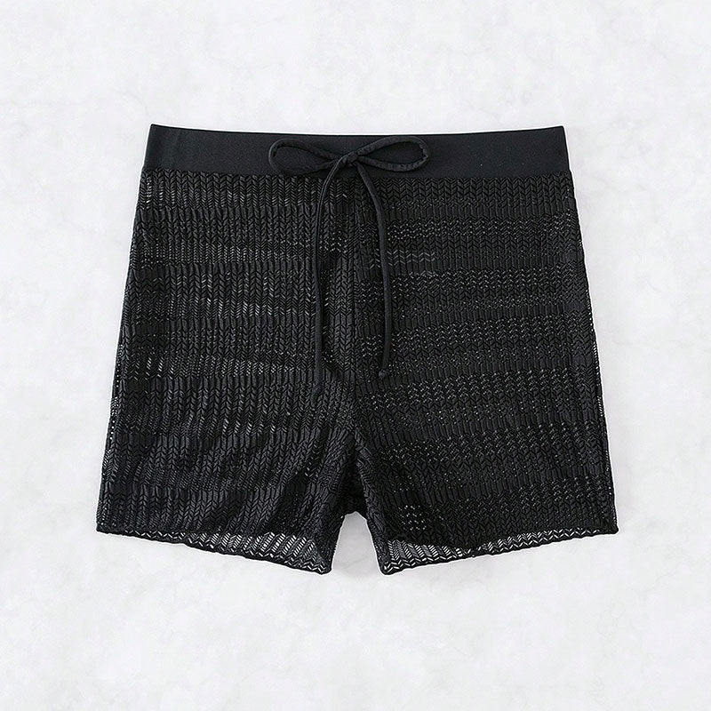 Dame Elegante Badshorts med gennemsigtigt netdesign Skovae
