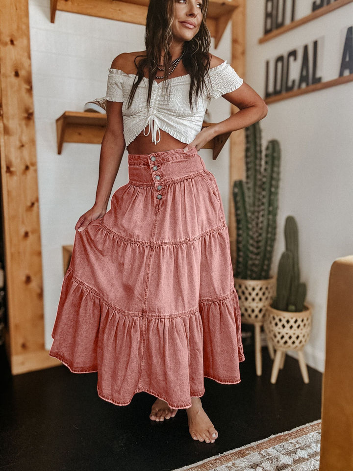 Femme Bohemian Knap-Blyant Maxikjole Stilla
