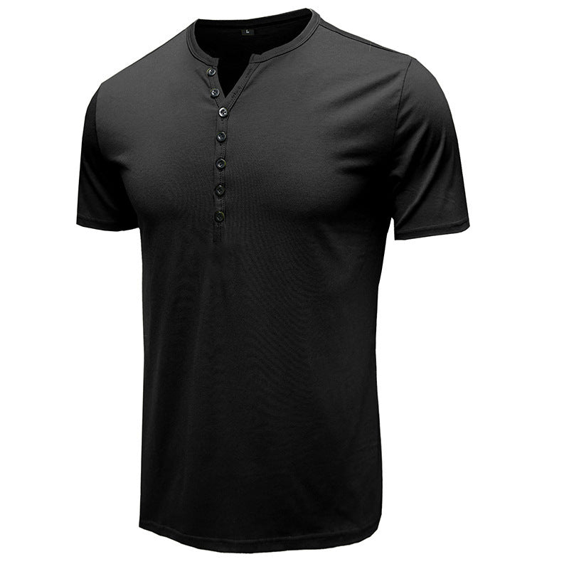 Herren Kortærmet Henley T-Shirt Stilla