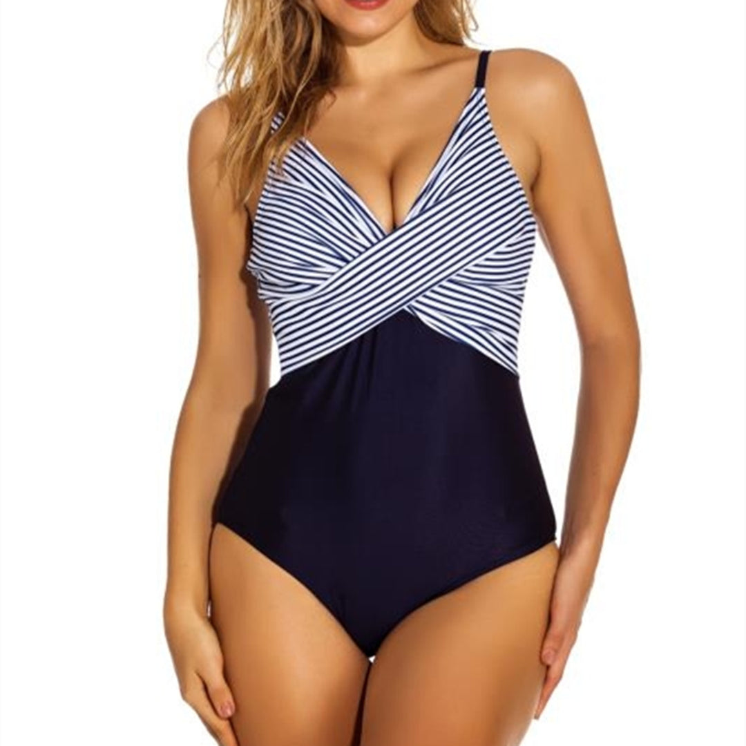Dame one-piece badedragt med raffineret omslagseffekt Skovae