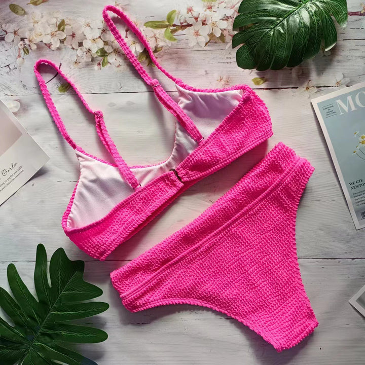 Femme Textureret Bralette Bikini Sæt Stilla