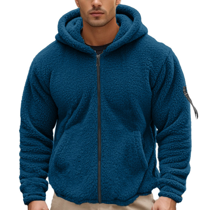 Herrer fleece hoodie med fuld lynlås og praktiske lommer Stilla