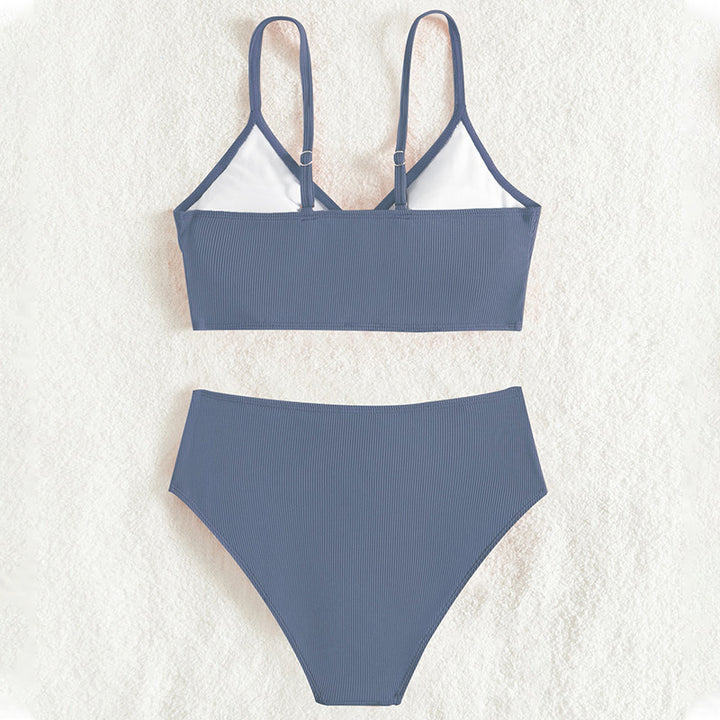 Dame bikini sæt med raffineret ribdesign og høj talje Stilla