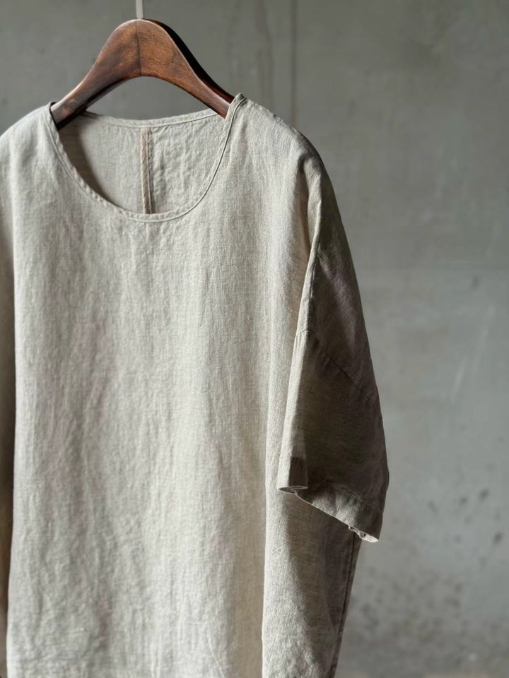Femme Relaxed Fit Linned T-shirt med korte ærmer Stilla