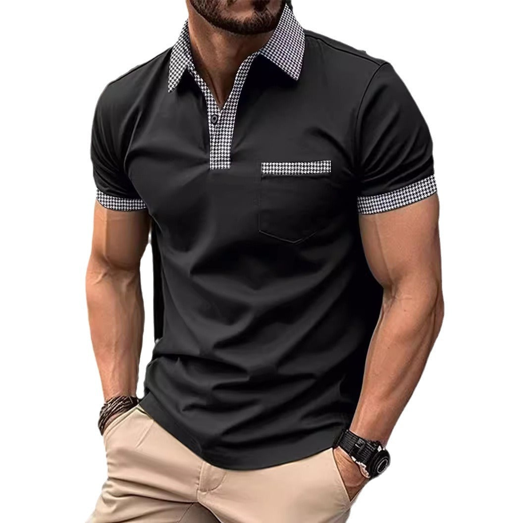 Herre polo shirt med moderne krave og praktisk brystlomme Stilla