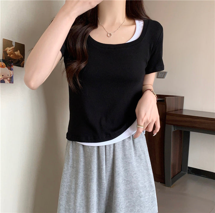 Femme Soft-Fit Lagdeling Rund hals T-Shirt Stilla