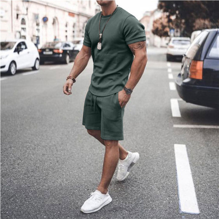 Herre afslappet sportsoberdel og shorts-sæt med åndbart materiale Stilla