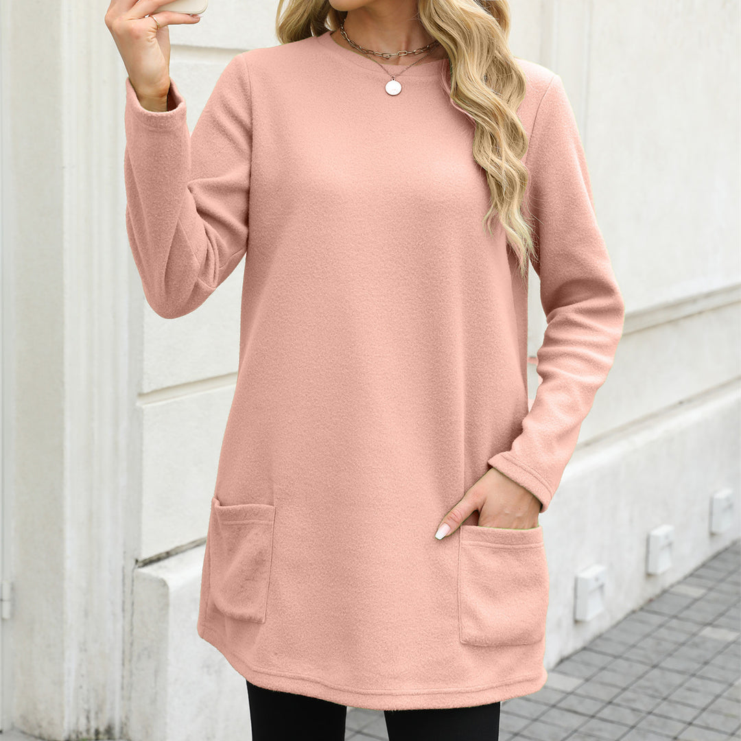 Dame hyggeligt sweatshirtkjole med praktiske lommer Stilla