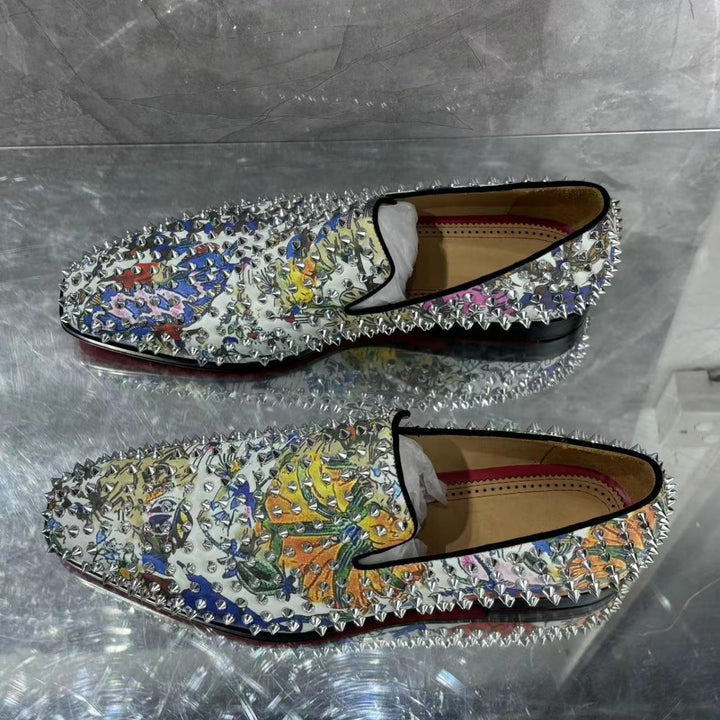 Mænd Spiked Slip-On Loafers Stilla