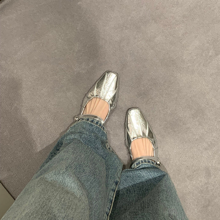 Damer Elegante Mary Jane Ballerinas med Dekorativ Rem Stilla