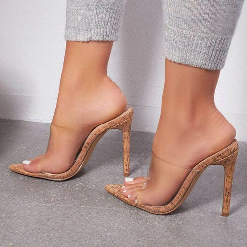 Damer Gennemsigtige Højhælede med Kork-detalje og Stiletto- hæl Stilla