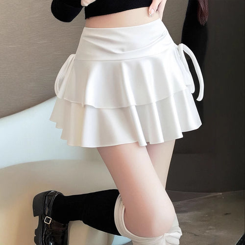 Dame Sporty Tennis Skirt med Flæse Detaljer og Side Snore Skovae