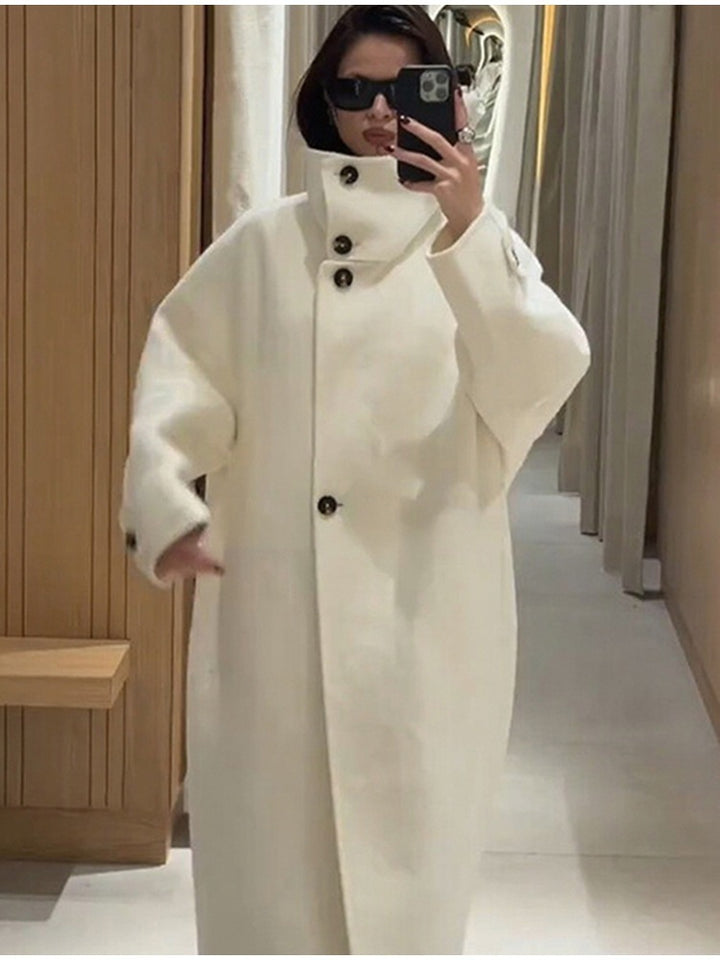 Dame Mode Oversized Frakke med Høj Krave Stilla