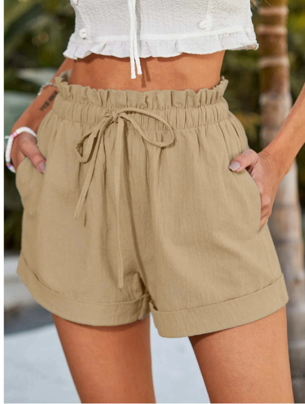 Dame fritids shorts med elastisk talje og sidelommer Stilla