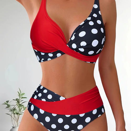 Dame Bikini-sæt med innovativt indpakningsdesign og højt skårne shorts Stilla