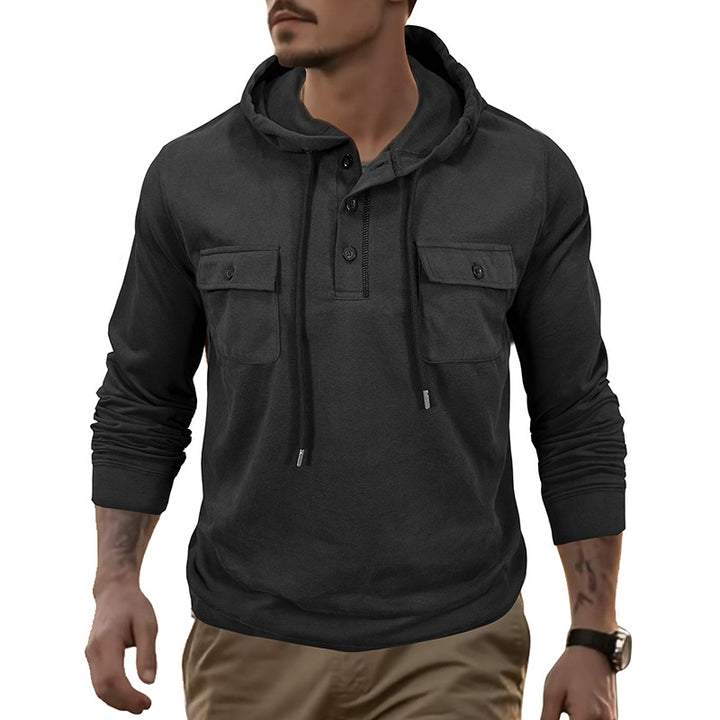 Herrer Hoodie med funktionelle brystlommer og hætte Stilla