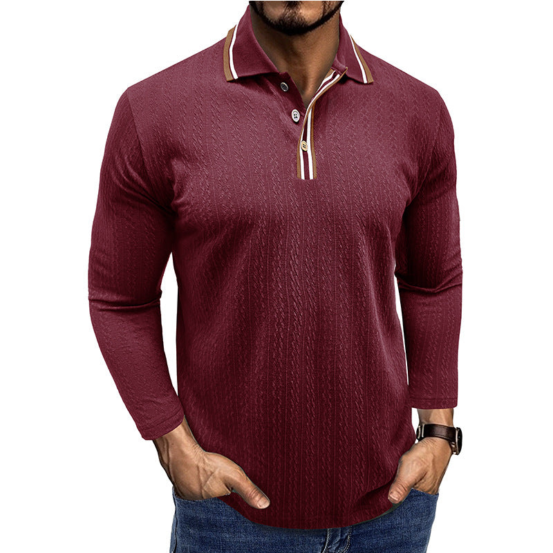 Herrer polo t-shirt med struktureret overflade og moderne krave Stilla