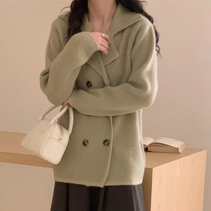 Femme Dobbeltknap Grovstrik Blazer Stilla
