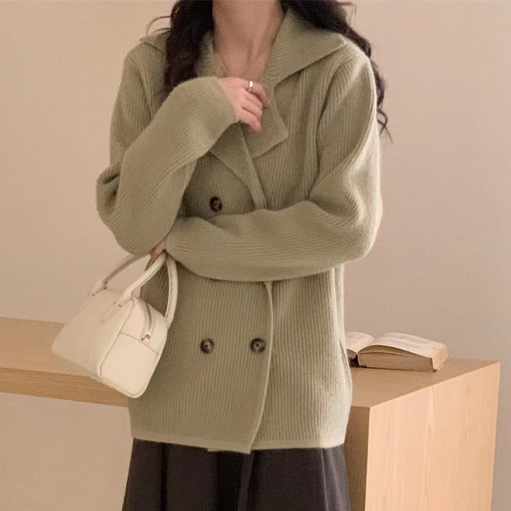 Femme Dobbeltknap Grovstrik Blazer Stilla