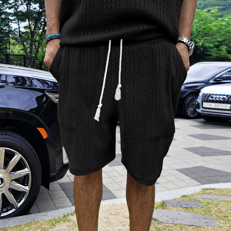 Herrer afslappede cargo-shorts med elastisk talje og praktiske lommer Stilla