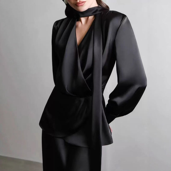 Dame Elegant Vindkjole med Chiffon-effekt Stilla