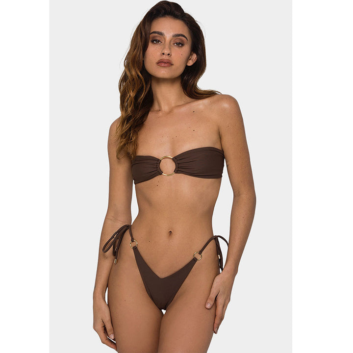 Dame Bandeau Bikini med ringdetaljer Stilla