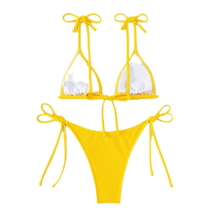 Dame Triangel-Bikini-sæt med justerbare stropper og munter design Stilla