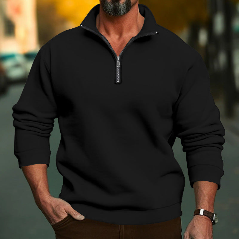 Herrer Sporty Pullover med højt sluttende lynlås og blødt foder Stilla