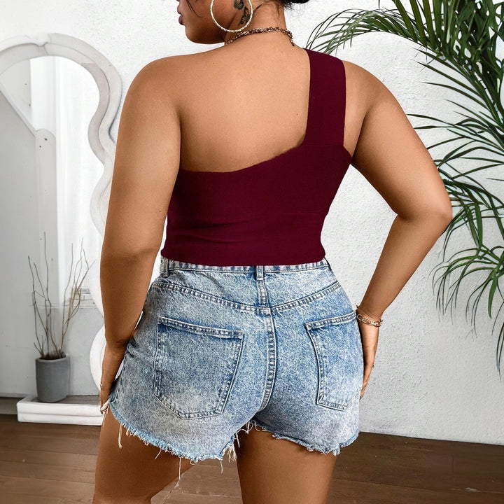 Damer asymmetrisk crop-top med dekorativ knude Stilla