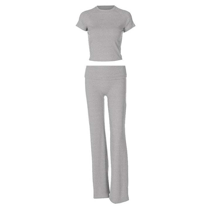 Dame sporty sæt med cropped top og udstyret bukser Skovae