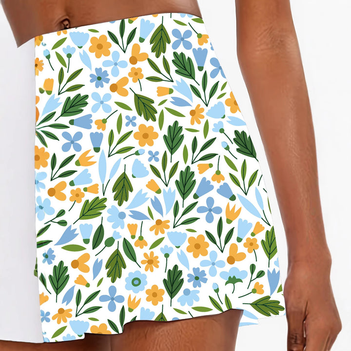 Femme Floral Print Skater nederdel Stilla