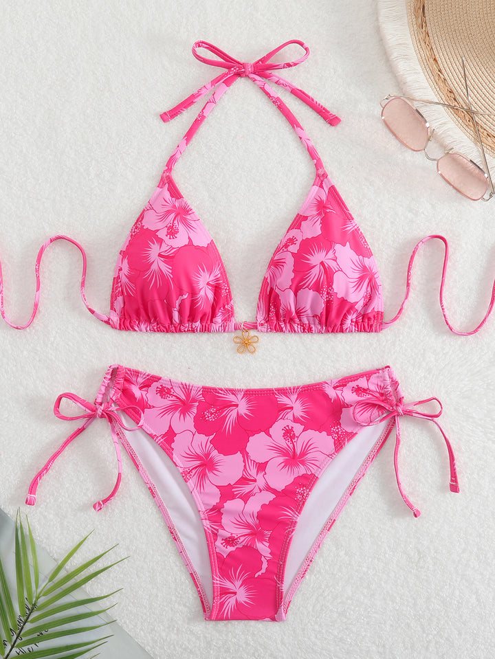 Dame Triangel-Bikini med legende blomsterdetaljer Skovae