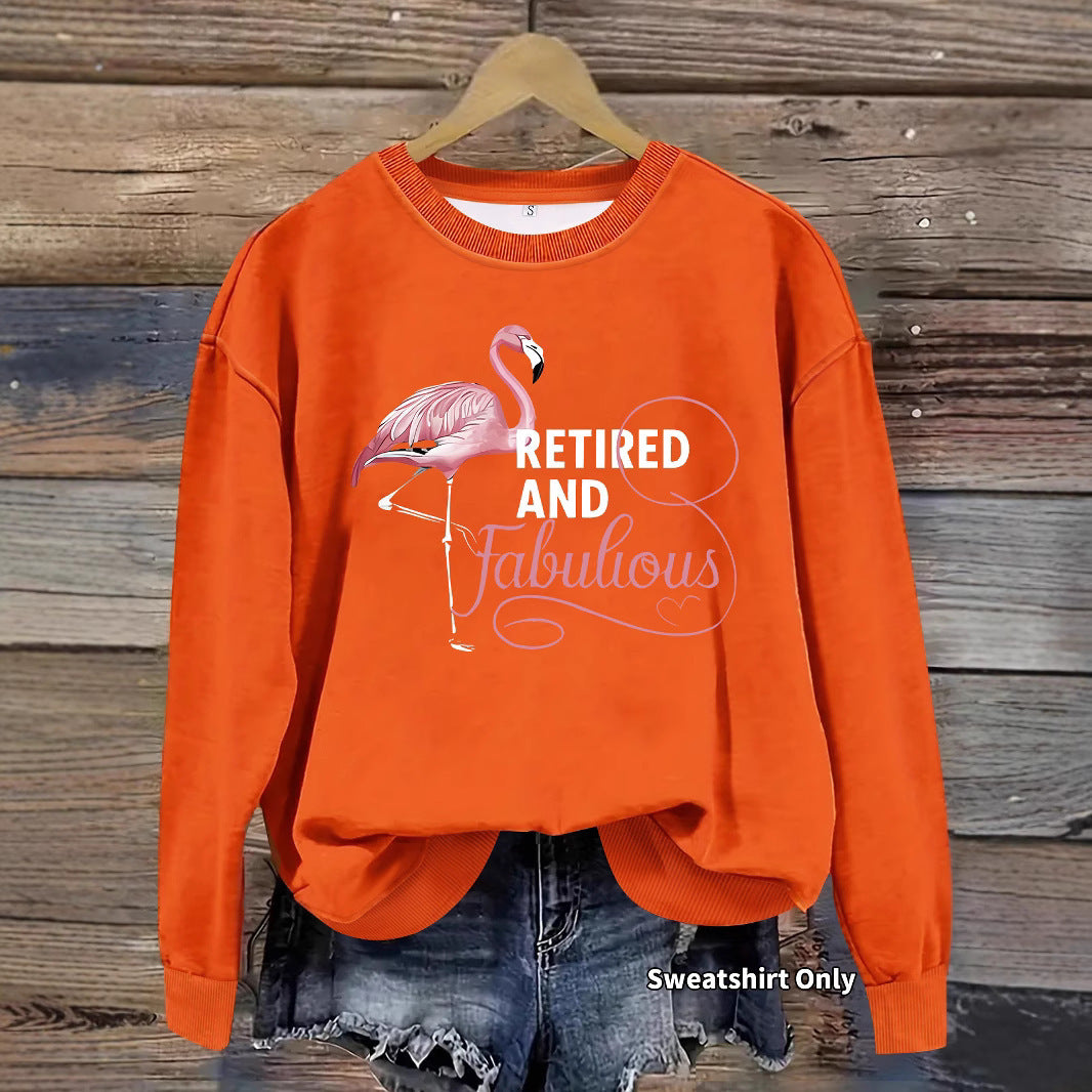 Kvinders sweatshirt med unikt flamingo motiv og inspirerende print Stilla