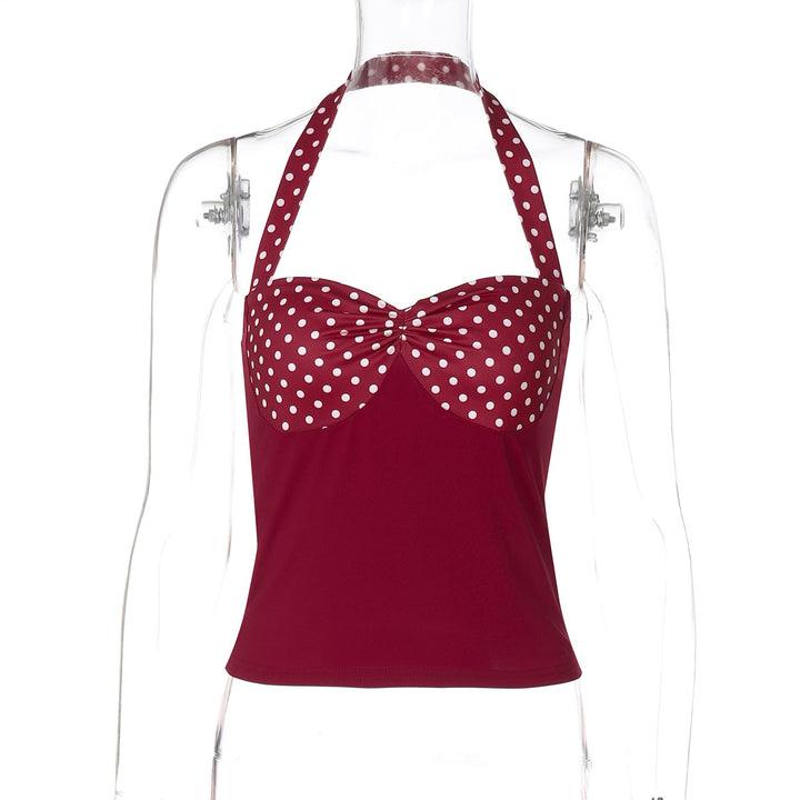 Dame Legesygt Dottie Top med Halterneck og Wrap-Design Stilla