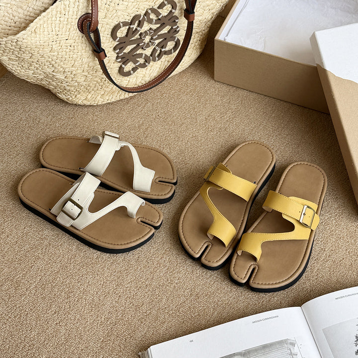 Femme Fritid Dobbelt-Tå Tåsplit Sandaler Stilla