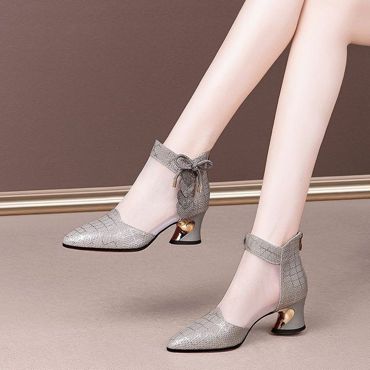 Dame elegante Slingback-pumps med moderne glans og buet hæl Stilla