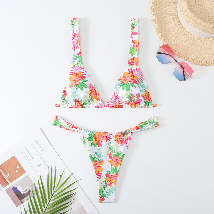 Dame Triangle Halter Bikini Sæt Stilla