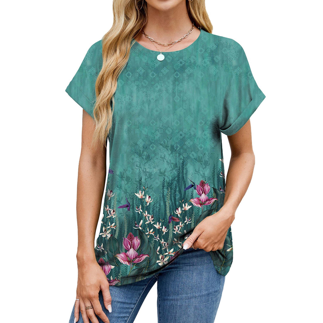 Stilla | Casual Rund Hals Loose Kort Ærme T-Shirt