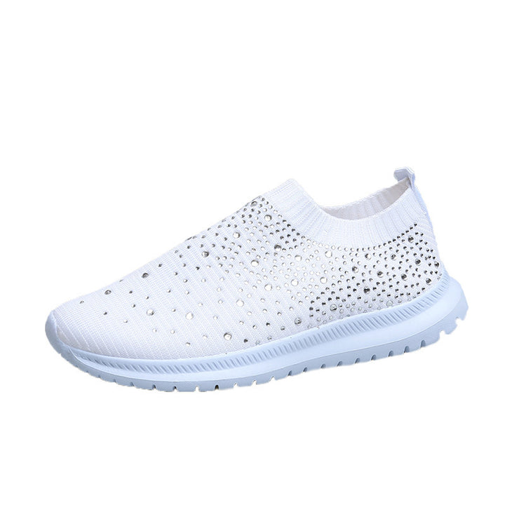 Dame Modiske og glitrende Slip-On Sneakers med åndbart strik-overdel Stilla