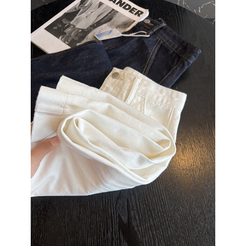 Femme Klassisk A-linje Denim Nederdel Stilla