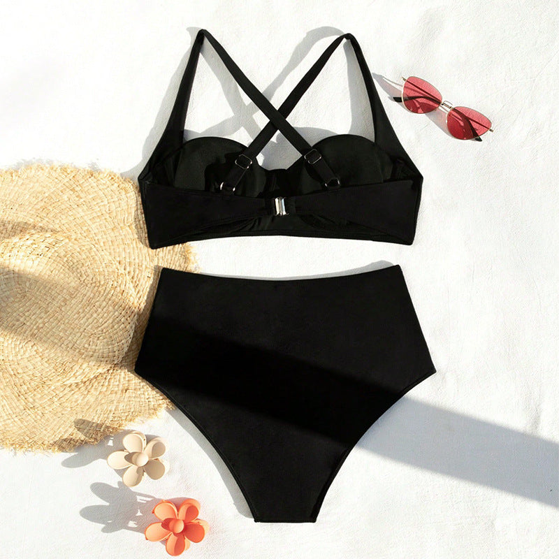 Dame Højhåndteret bikini med elegant bustier-design Skovae