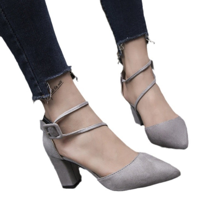 Dame elegante Slingback-pumper med transparente indsatser og fashionable rem Stilla