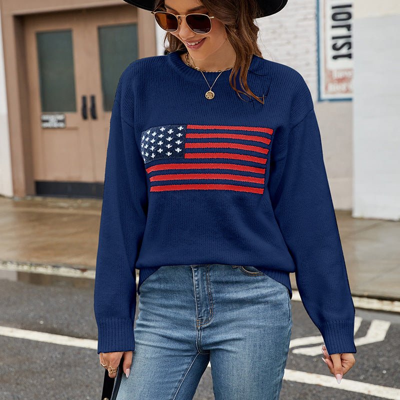 Dame sweater med Californisk flag design og afslappet snit Stilla