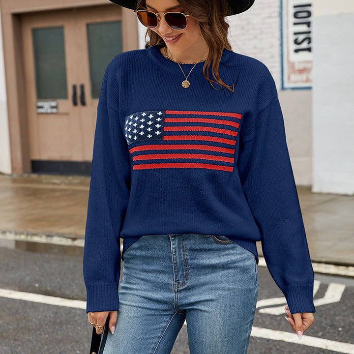 Dame sweater med Californisk flag design og afslappet snit Stilla