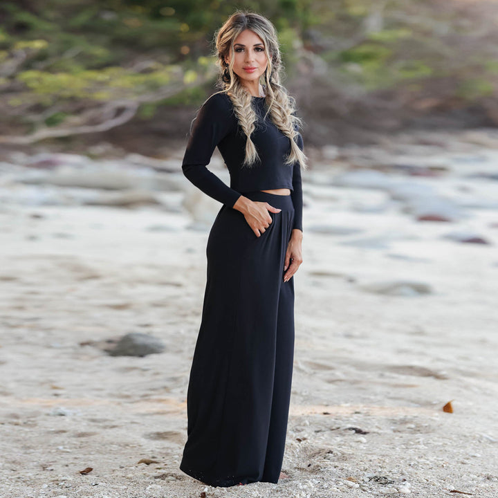 Dame Elegante og komfortable jumpsuit med bred ben og lang arm Stilla